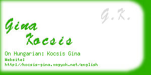 gina kocsis business card